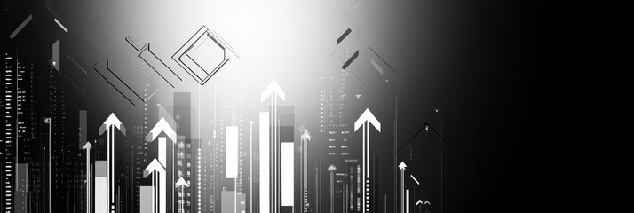 Poster - Visual representation of abstract graphic layouts for advertising showcasing upward trends