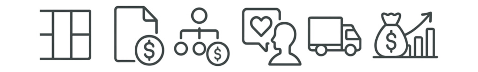 Poster - Series of symbols and numbers including a heart, a truck, a dollar sign