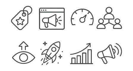Poster - Series of icons that include a star, rocket, and a speedometer