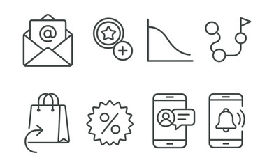 Poster - Set of icons for shopping, email, and cell phones