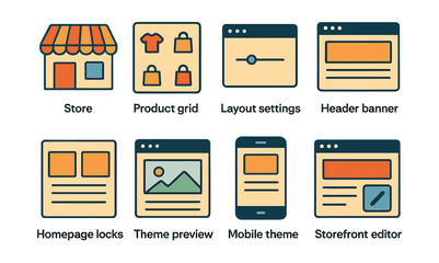 Poster - Set of icons for a website design