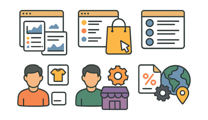 Poster - Set of icons for a shopping app