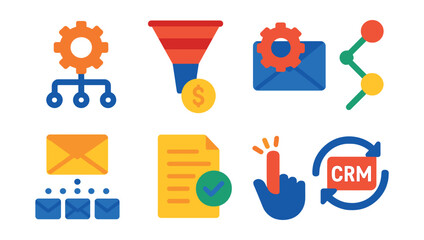 Poster - Set of icons for CRM, CRM, CRM, CRM, CRM, CRM, CRM, CRM, CRM, CRM, CRM, CRM