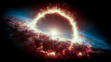 Poster - Starry vortex revealing the end of time and space through a cosmic lens of chaos