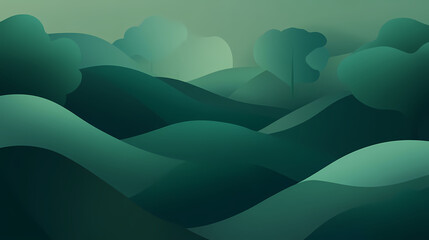 Wall Mural - mystical green abstract forest