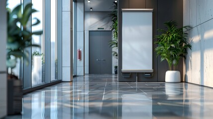 Wall Mural - Modern Office Lobby with Blank Presentation Board of excellence in splendor beyond compare