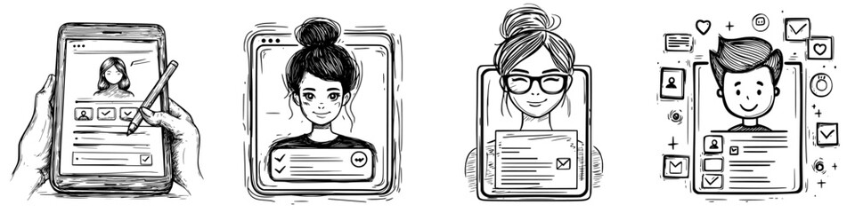 Poster - Creating digital avatars with engaging designs and personalized features for online profiles in a modern workspace