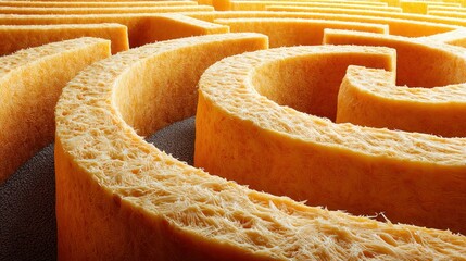 Poster - Close-up of a textured, circular maze, showcasing a unique pattern and geometric shapes.
