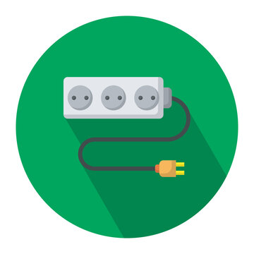 Electric socket icon design, plugin cable and socket connection symbol concept vector design illustration. 