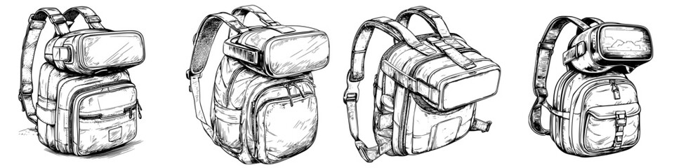 Poster - Various styles of backpacks designed for different activities and purposes, showcasing innovative features and functionality
