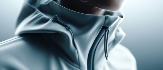 Poster - A close-up perspective of a modern jacket showcasing textures and a sleek, minimalist design.