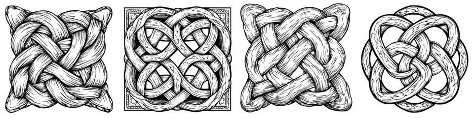 Poster - intricate celtic knot patterns displayed in a decorative arrangement highlight traditional artistry 