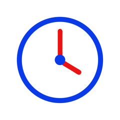 Poster - Iconic Clock Design in Blue and Red Colors  