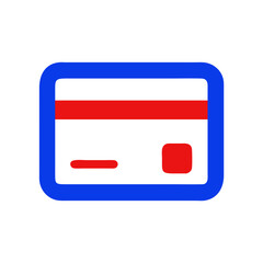Poster - Credit Card Icon in Modern Style with Red and Blue Colors  