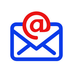 Poster - Email Icon with At Symbol in Bold Colors  