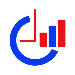 Poster - Business analytics logo with growth bars and clock design  