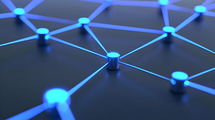 Poster - Abstract Network Design With Glowing Blue Connections
