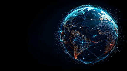 Poster - Global Digital Network Earth Graphic Design