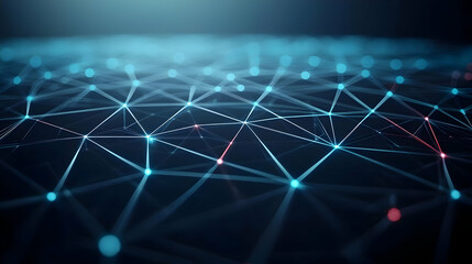 Poster - Abstract Network Technology Design With Triangles And Lines
