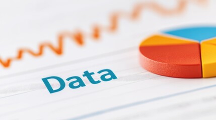 Poster - Data Analysis Chart Colorful Pie Graph with Statistics Growth Trend