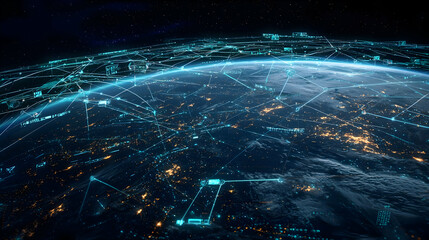 Poster - Global Networked Earth At Night