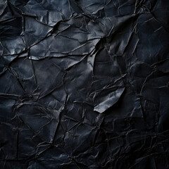Poster - Close-up of dark, crumpled paper texture; deep shadows and intricate folds.