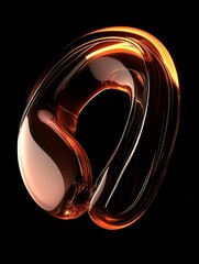 Poster - Abstract glass sculpture showcasing fluid shapes and warm tones in a seamless design : Generative AI