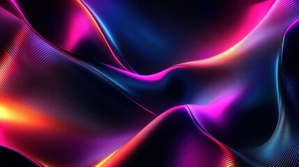 Poster - colorful abstract waves with vibrant hues and smooth flow