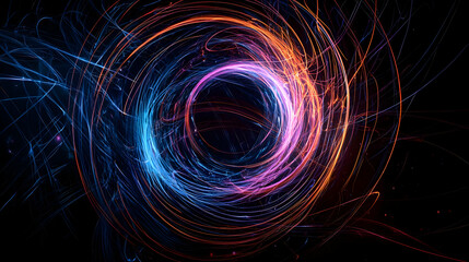 Poster - Abstract Glowing Particle Circle Design