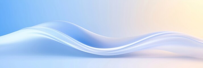 Poster - Abstract Blue Wave Design With Soft Curves And Gradient Background