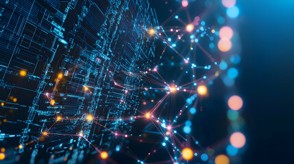 Poster - Abstract Network Design with Glowing Points and Lines