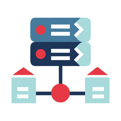 Poster - Data flow icon in flat design with vibrant colors  