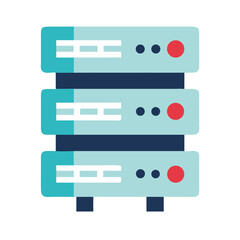 Poster - Server Rack Icon with Colorful Design for Technology Representation  