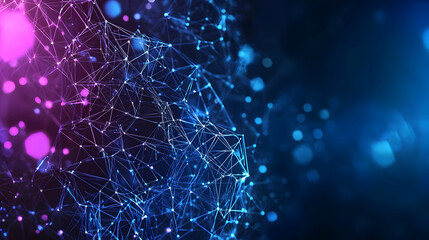 Poster - Abstract Digital Sphere Network Design With Glowing Lights