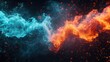 © Alfath - A mesmerizing clash of blue and orange particle formations.