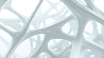 Poster - A complex, abstract, white, organic structure.