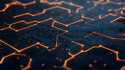 Poster - Abstract Glowing Hexagon Pattern Design