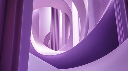 Poster - A captivating swirl of deep purple architectural forms.