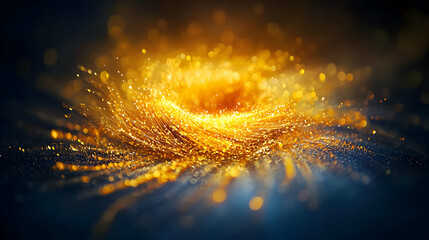 Poster - Golden Light Explosion Abstract Design