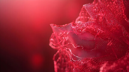 Poster - Abstract Red Lace Design With Geometric Patterns