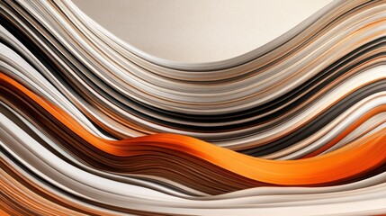 Poster - abstract flowing layered lines with warm and cool color gradients
