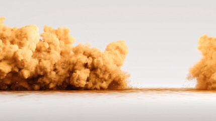 Poster - Dense bunch of orange smoke billowing into the air creating a stunning visual effect of gold flowing like smoke