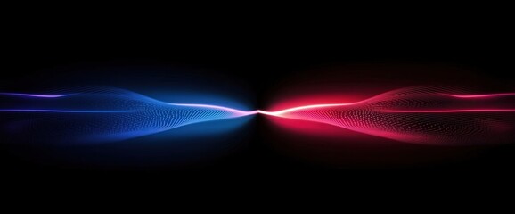 Aufkleber - Abstract background featuring dynamic blue and red light lines on a dark backdrop, conveying speed and innovation for business technology concepts.