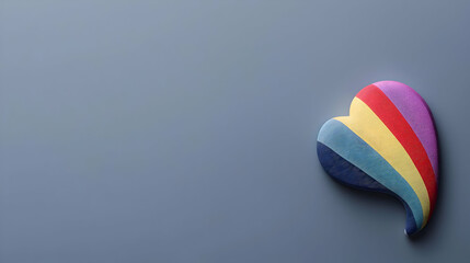 Poster - Colorful Abstract Rainbow Heart Design On Gray Background