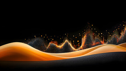 Poster - Abstract Fire Wave Design With Orange and Gold Colors