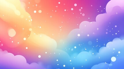Poster - Beautiful pastel clouds against a gradient of various soft colors