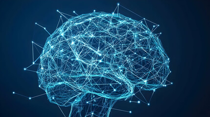 Poster - Abstract Digital Brain Network Graphic Design