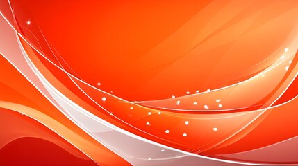 Fototapete - Abstract Orange and Red Background with Flowing Curves and Dynamic Lines