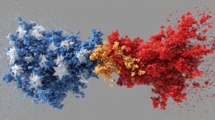 Aufkleber - A colorful bunch of red, white, and blue flowers symbolizing american values amidst economic forces