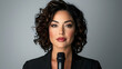 © AI_Nusantara - Middle Aged Hispanic Woman Holding Microphone Portrait